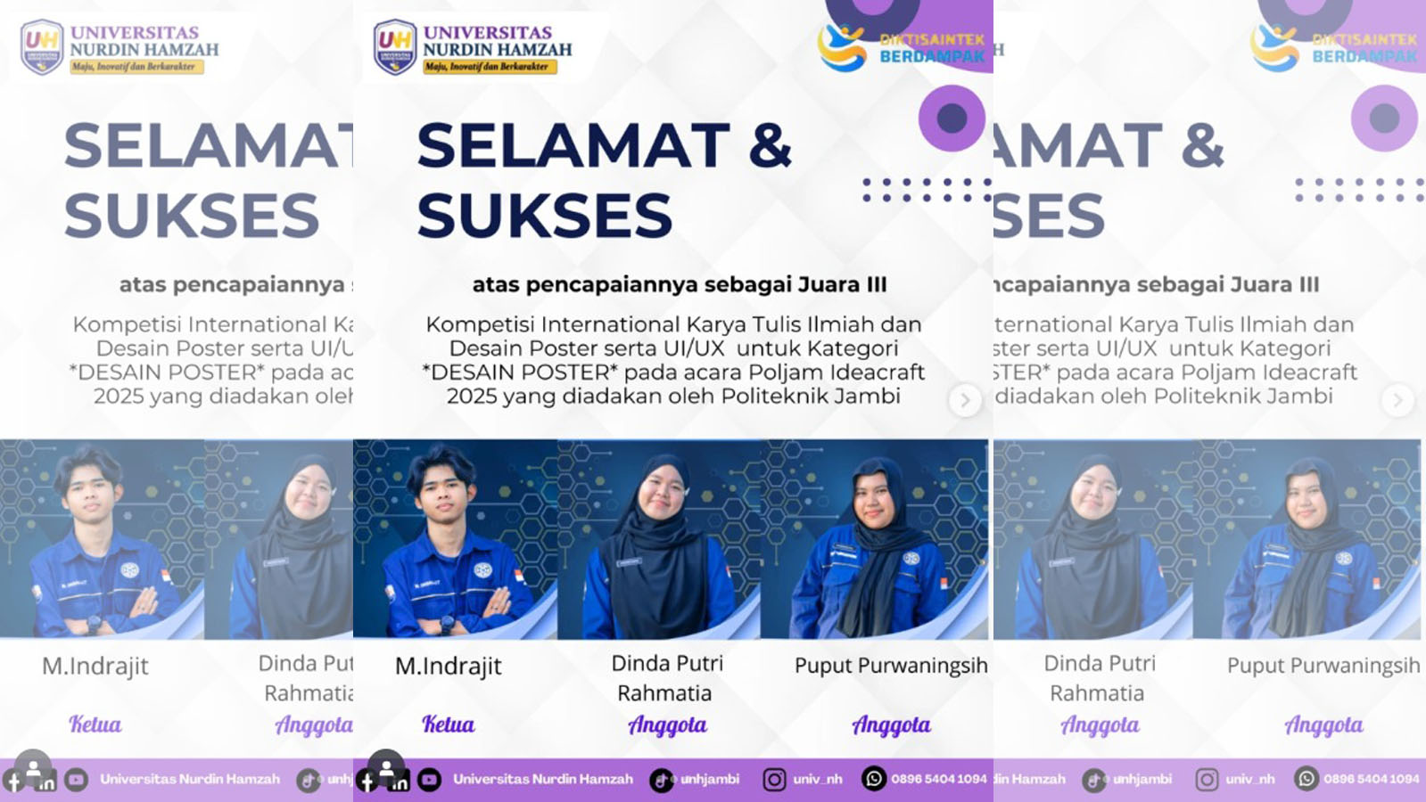 Juara III Kompetisi International Karya Tulis Ilmiah dan Desain Poster serta UI/UX