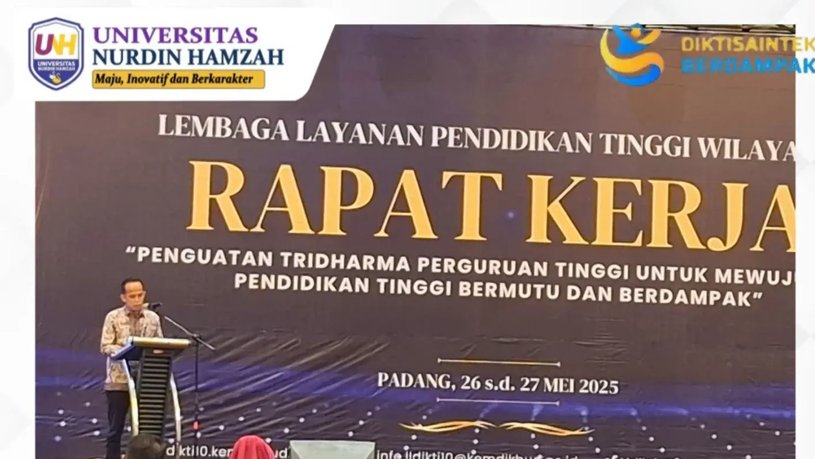 Rektor UNH Jambi bersama Wakil Rektor Bidang Kemahasiswaan, hadir langsung untuk memperkuat sinergi antarperguruan tinggi dan menyusun strategi kemajuan pendidikan tinggi di wilayah X.